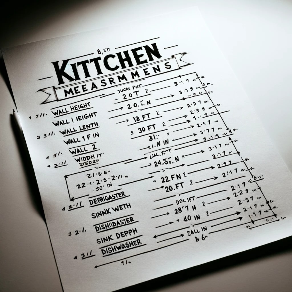 Write All The Measurements Of Your Kitchen On Paper 